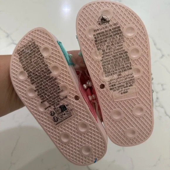 Disney Princess Ariel Kids Sandals - Pink and Blue with Pearls size 7/8 - Picture 3 of 5